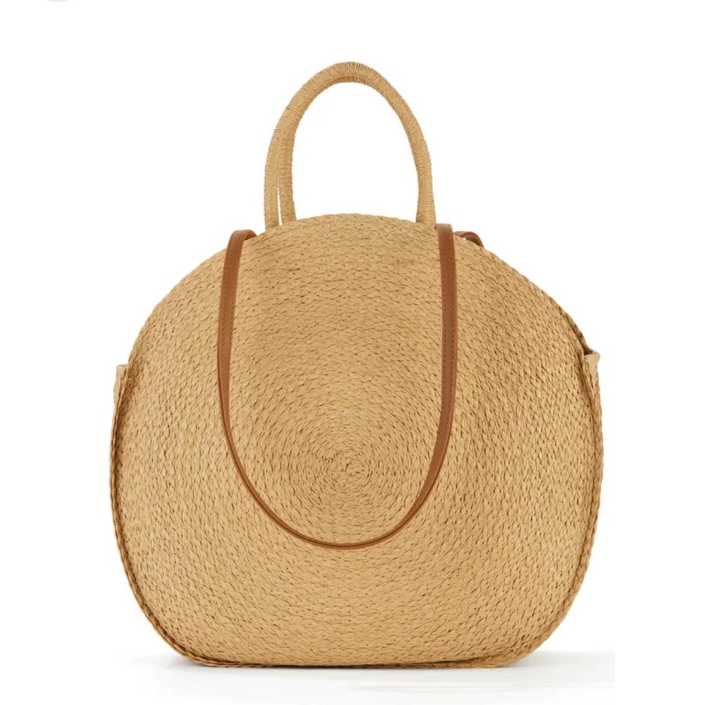 Round Woven Straw Purse Shoulder Bag Boho Summer bag
